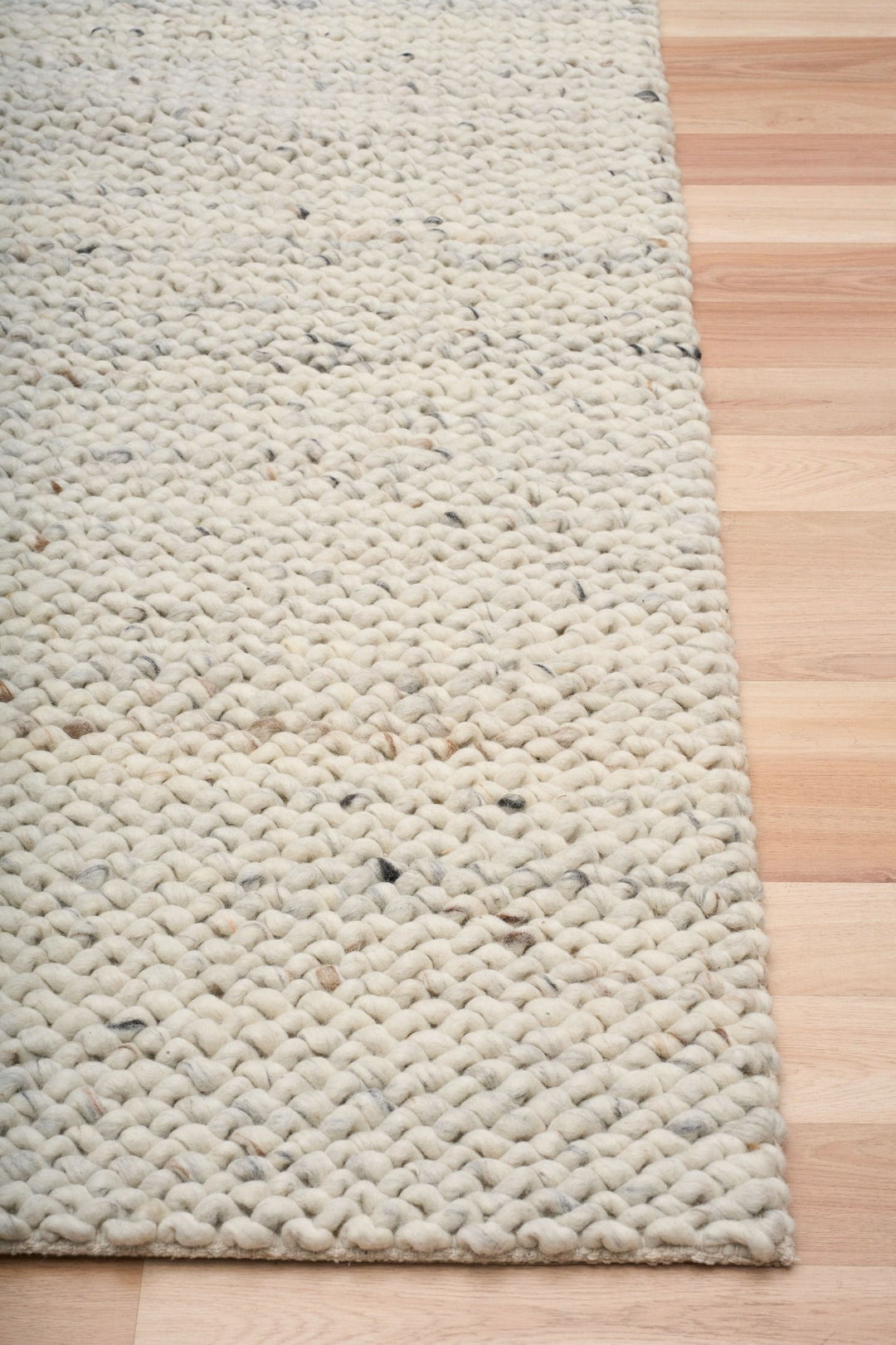 Doha Greyology CROSS Stiches Pure New Zealand Wool Floor Rug