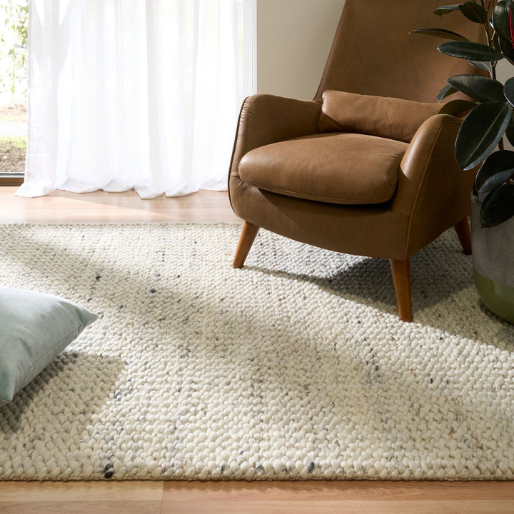 Doha Greyology CROSS Stiches Pure New Zealand Wool Floor Rug