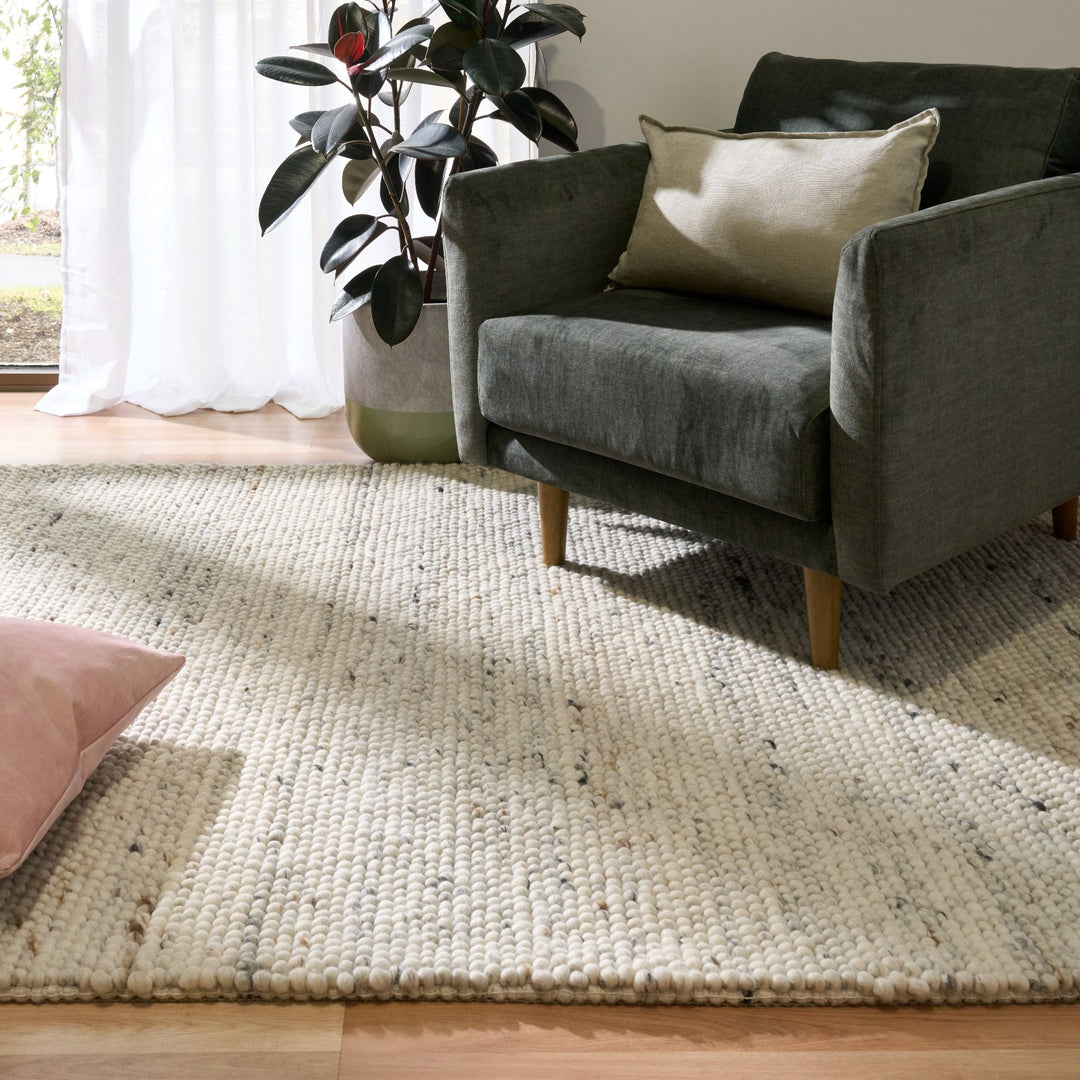 Doha Greyology LOOPS Pure New Zealand Wool Floor Rug