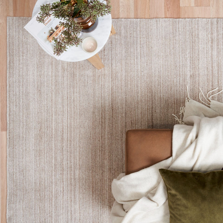 OXFORD TAUPE HAND WOVEN FLOOR RUG