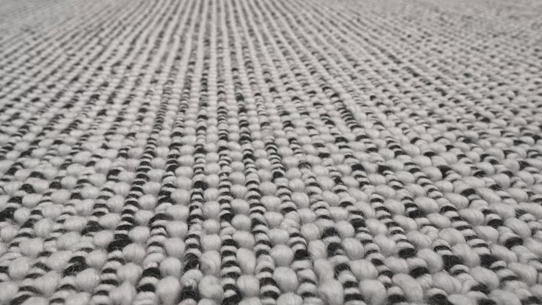 SPIKE BLACK AND WHITE HAND WOVEN FLOOR RUG