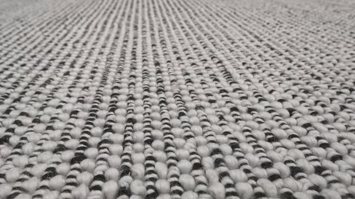 SPIKE BLACK AND WHITE HAND WOVEN FLOOR RUG