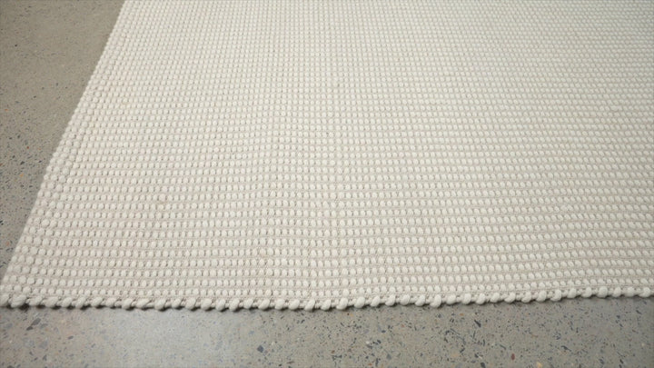 White Carlo Felted Wool Floor Rug