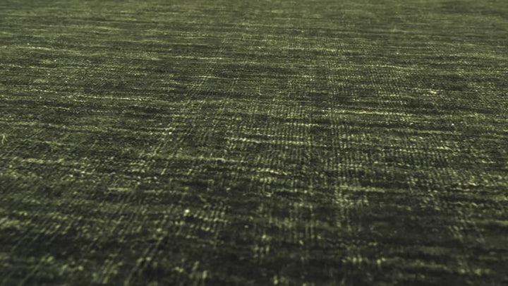 Midnight Olive Green Pure Wool Handwoven Floor Rug