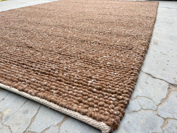 Pebbles Tan Hand Woven pure Wool Floor rug