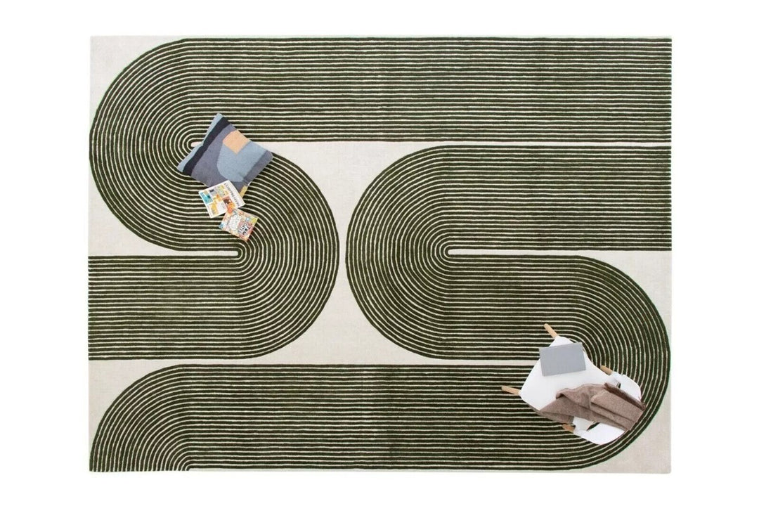 Viper Olive Hand Tufted Pure Wool Floor Rug