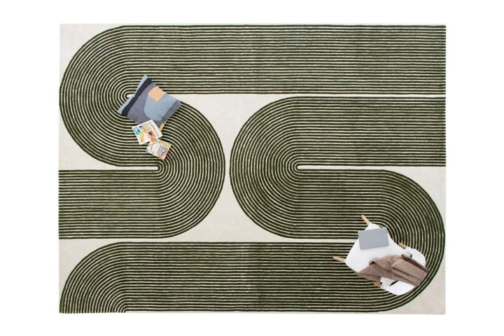 Viper Olive Hand Tufted Pure Wool Floor Rug