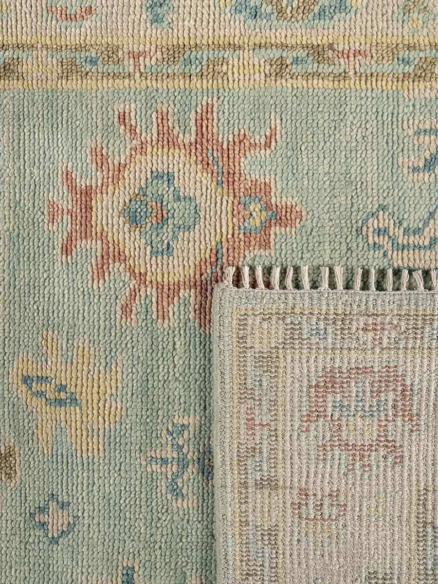 Sana Sage Green Pure NZ Wool Blend  Hand Woven FLoor Rug