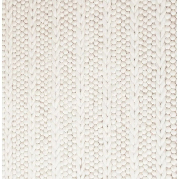 Pebbles Loop Braid  White Hand Woven wool Floor Rug limited time offer