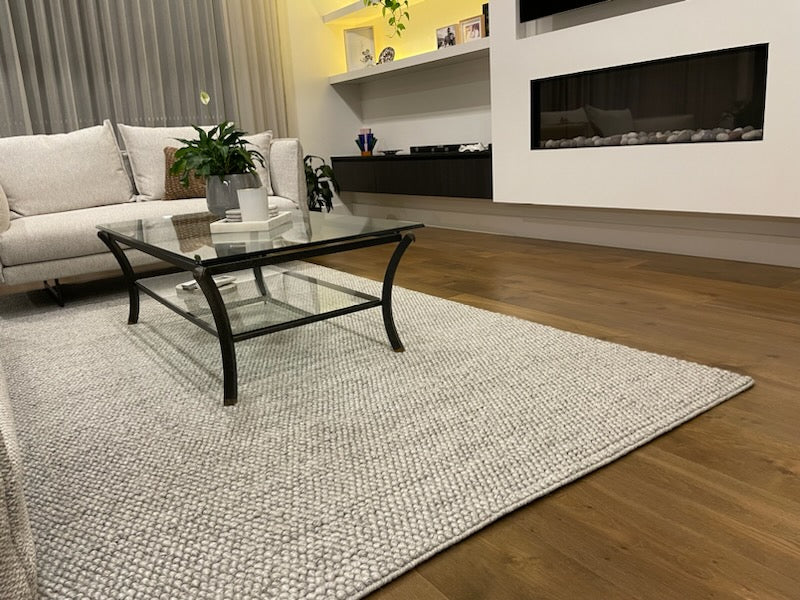 Nirvana SILVER Hand woven Floor rug