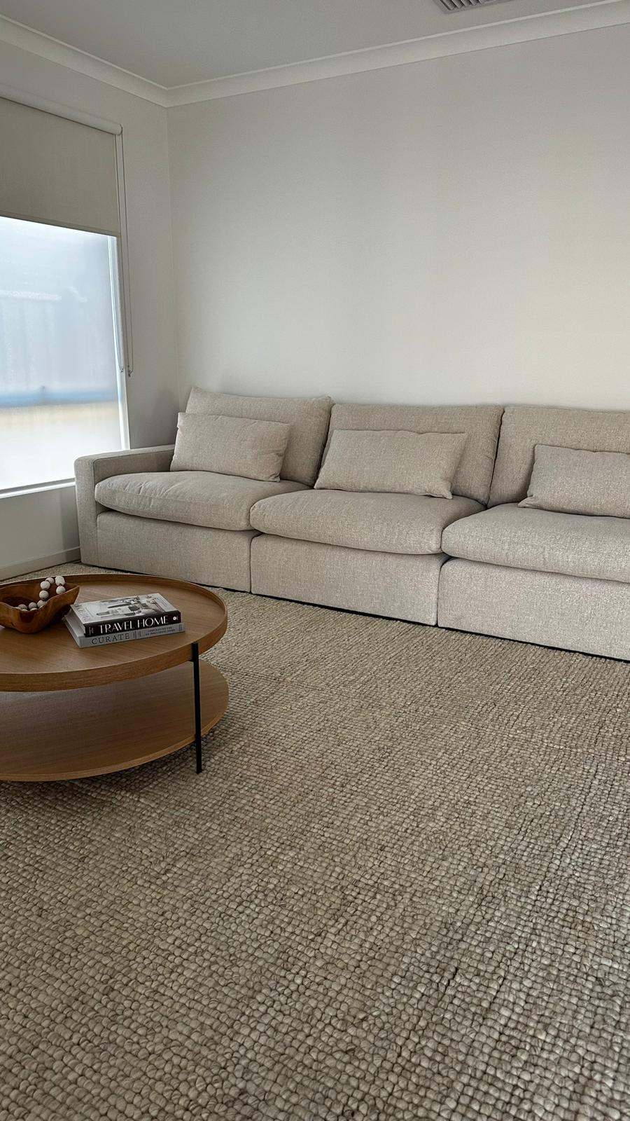 MODERN BERBER NATURAL PURE WOOL HAND WOVEN FLOOR RUG