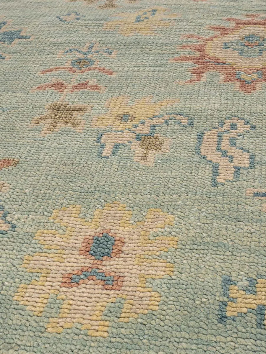 Sana Sage Green Pure NZ Wool Blend  Hand Woven FLoor Rug