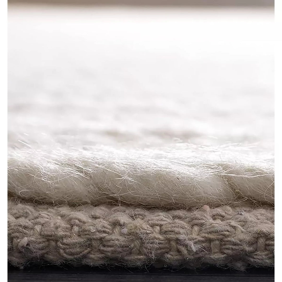 Pebbles Loop Braid  White Hand Woven wool Floor Rug limited time offer