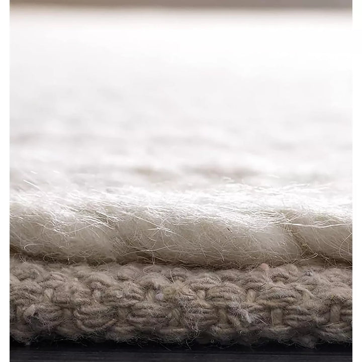 Pebbles Loop Braid  White Hand Woven wool Floor Rug limited time offer