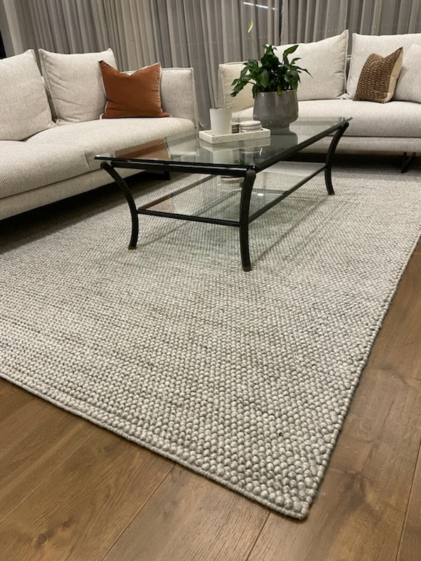 Nirvana SILVER Hand woven Floor rug