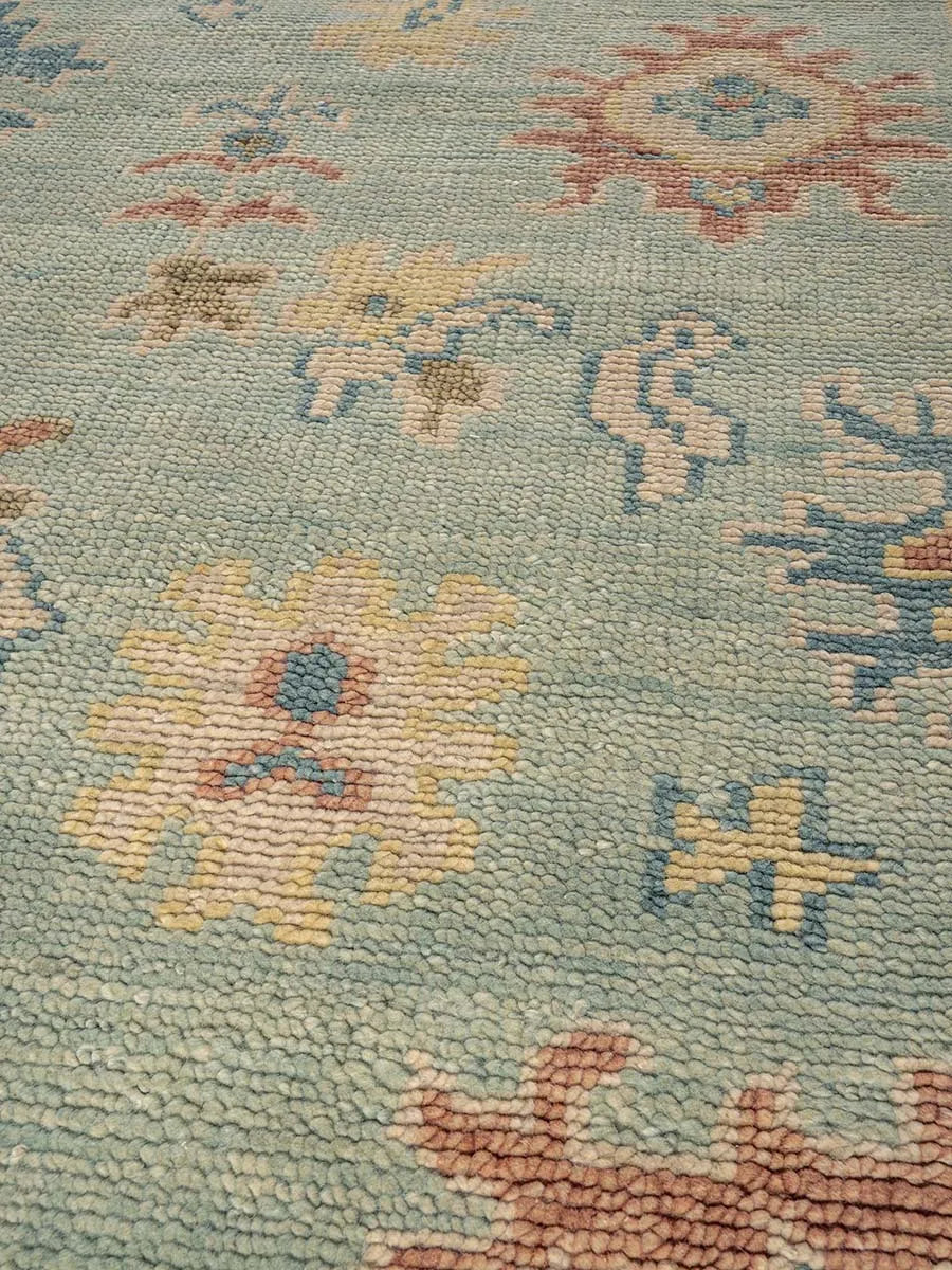 Sana Sage Green Pure NZ Wool Blend  Hand Woven FLoor Rug