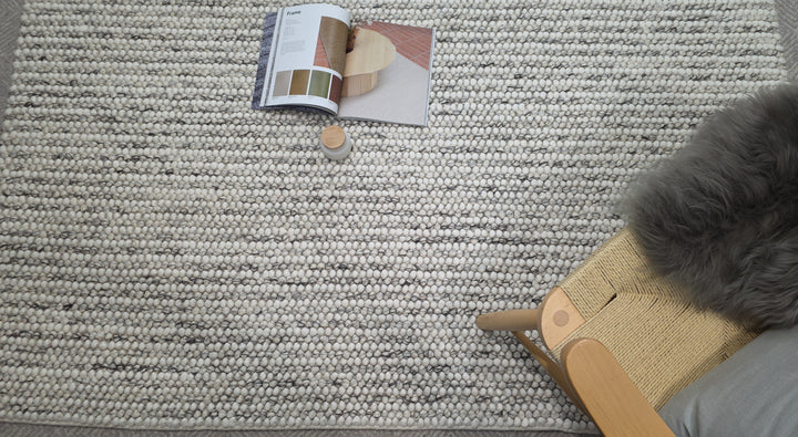 Pebbles Quatrz Pure Wool hand Woven Floor rug