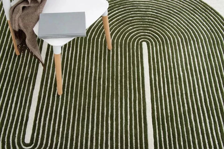 Viper Olive Hand Tufted Pure Wool Floor Rug