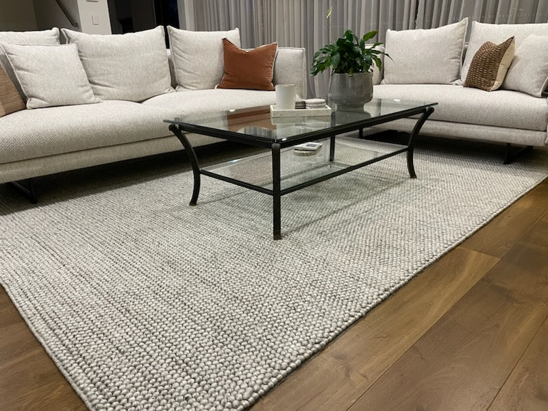 Nirvana SILVER Hand woven Floor rug