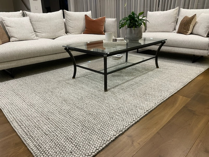 Nirvana SILVER Hand woven Floor rug