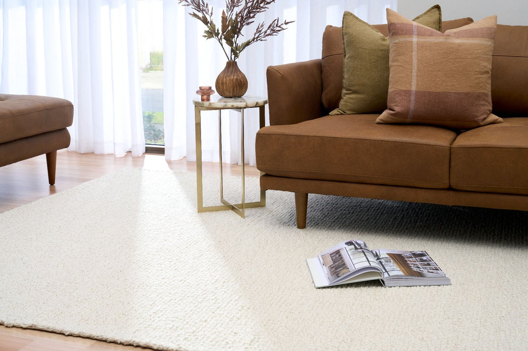 SAHAR PURE WOOL HAND WOVEN IVORY FLOOR RUG