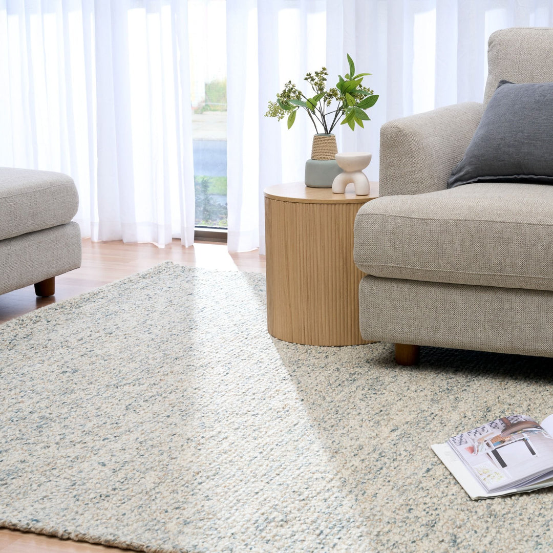 SAHAR PURE WOOL HAND WOVEN TEAL FLOOR RUG