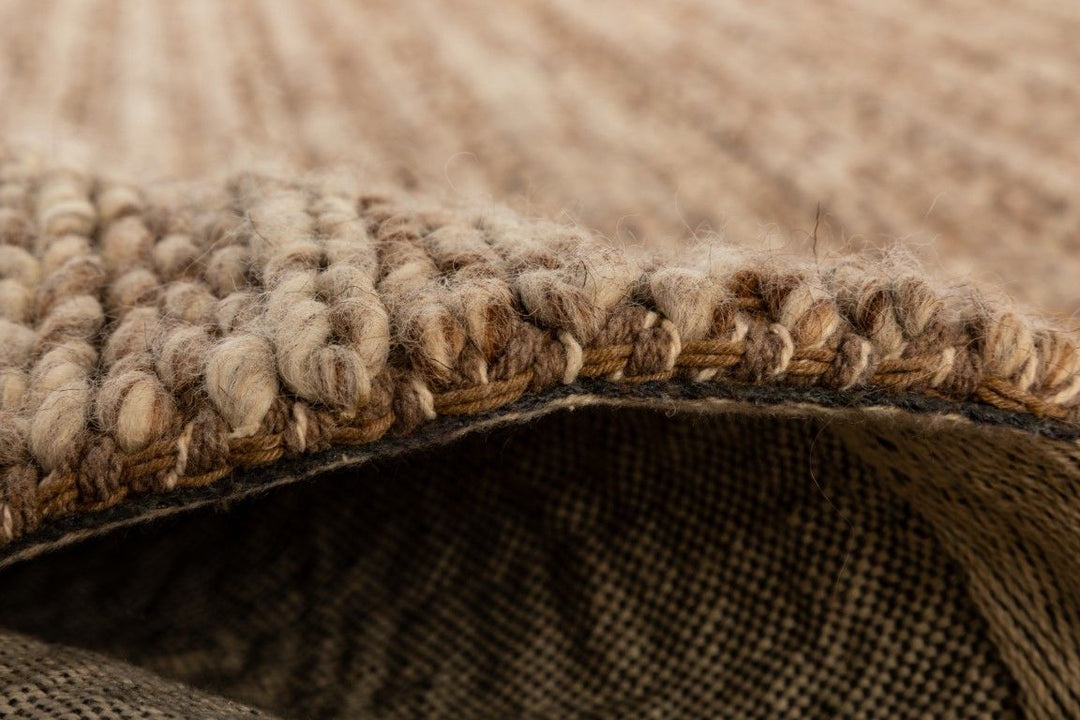 HARLEY HAND WOVEN PURE NZ WOOL TAUPE FLOOR RUG