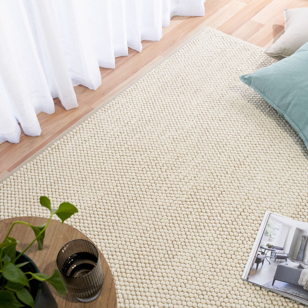 Cream Rug Textile Fame Textured Loop Cream IVORY FLOOR RUG WITH BACKING – All Modern Design