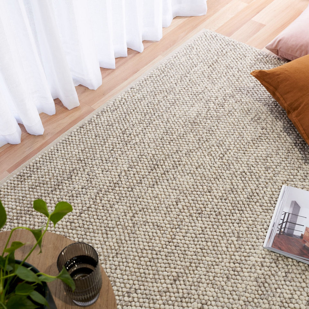 Fame Textured Loop Beige SILVER Floor rug