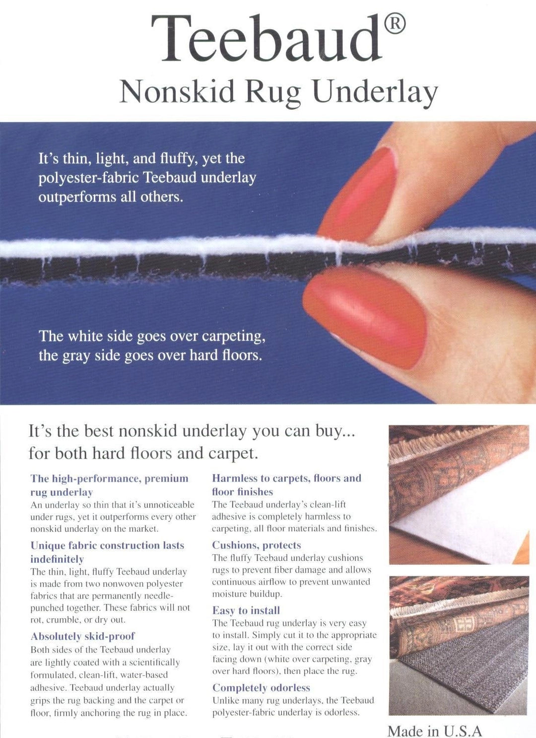 Carpet Underlay Rug stop Underlay Double Sided Multi Purpose - All Modern Design