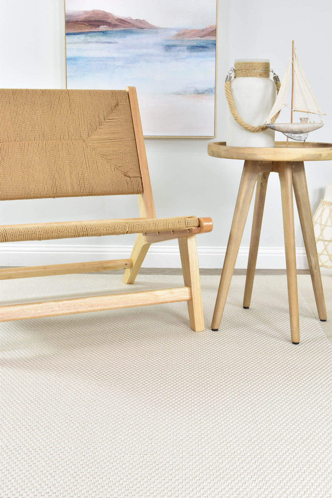 Outdoor INDOOR Sisal White - Ivory Rug 3900-069