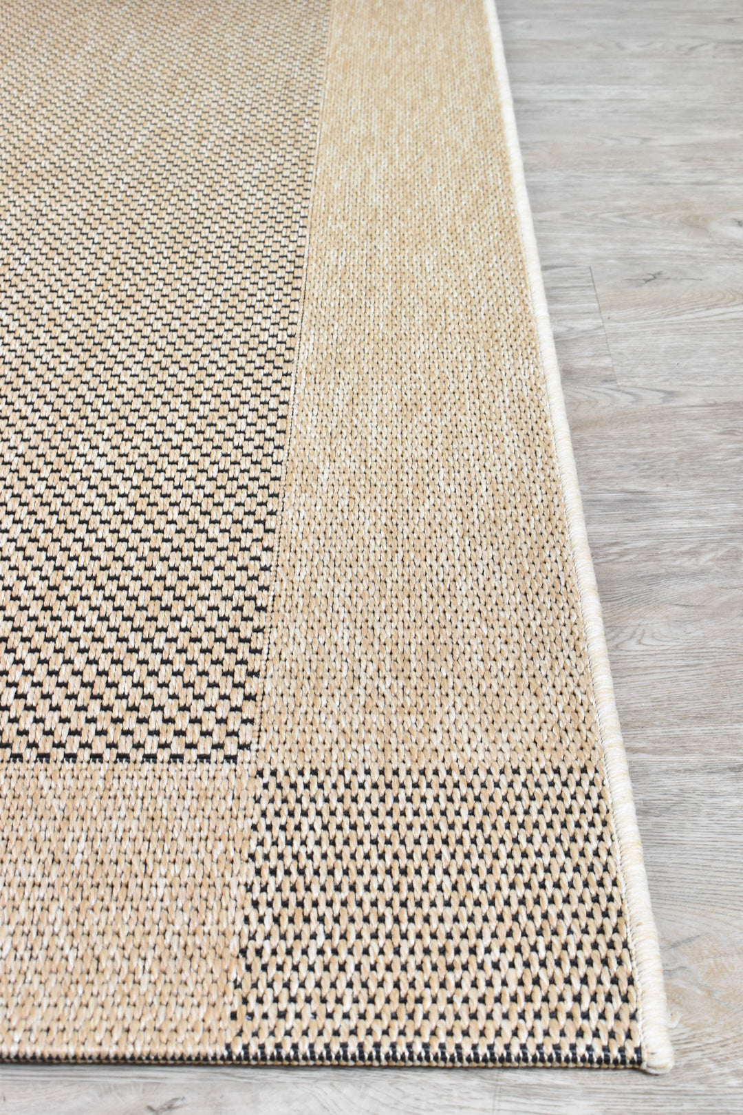 Outdoor INDOOR Sisal Sand Black Rug 3900-820