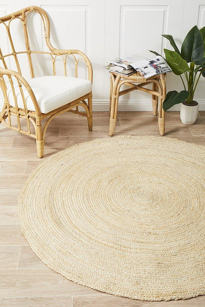 Larnia Contemporary Handmade Round Bleach Rug - All Modern Design