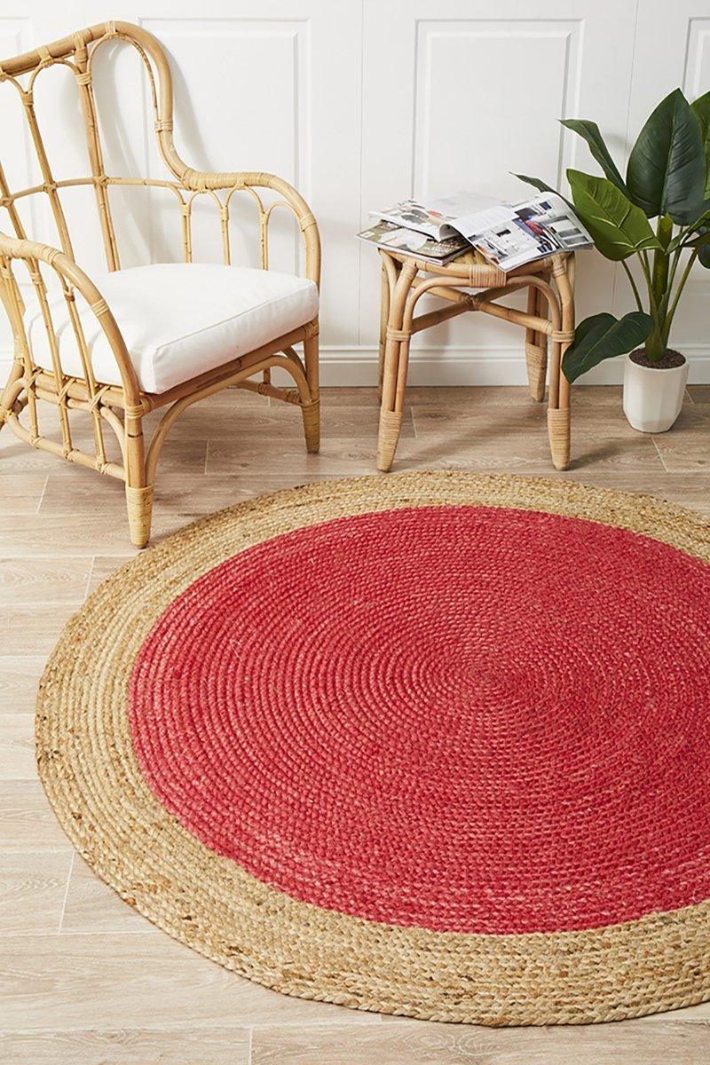 Larnia Contemporary Handmade Round Cherry Rug - All Modern Design