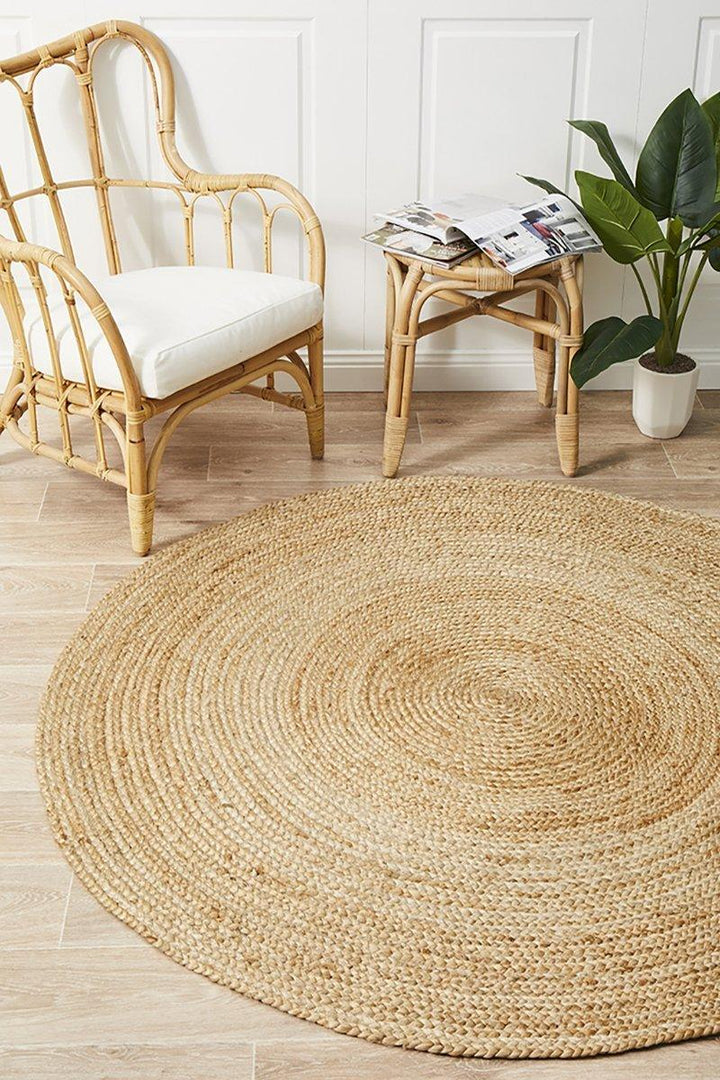Larnia Contemporary Handmade Round Natural Rug - All Modern Design