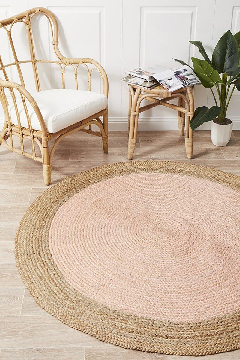 Larnia Contemporary Handmade Round Pink Rug - All Modern Design