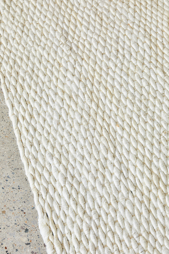 Derby Jute White Rug