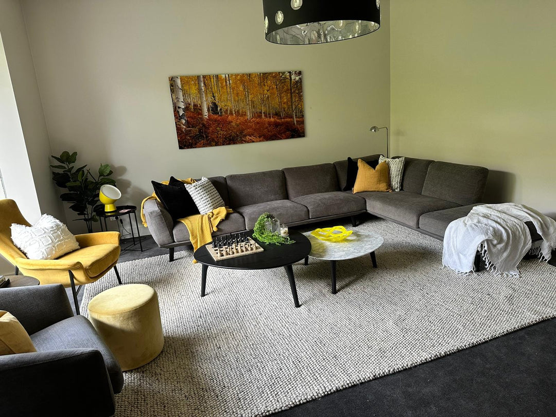 PEBBLES STONY PATH HAND WOVEN PURE WOOL FLOOR RUG