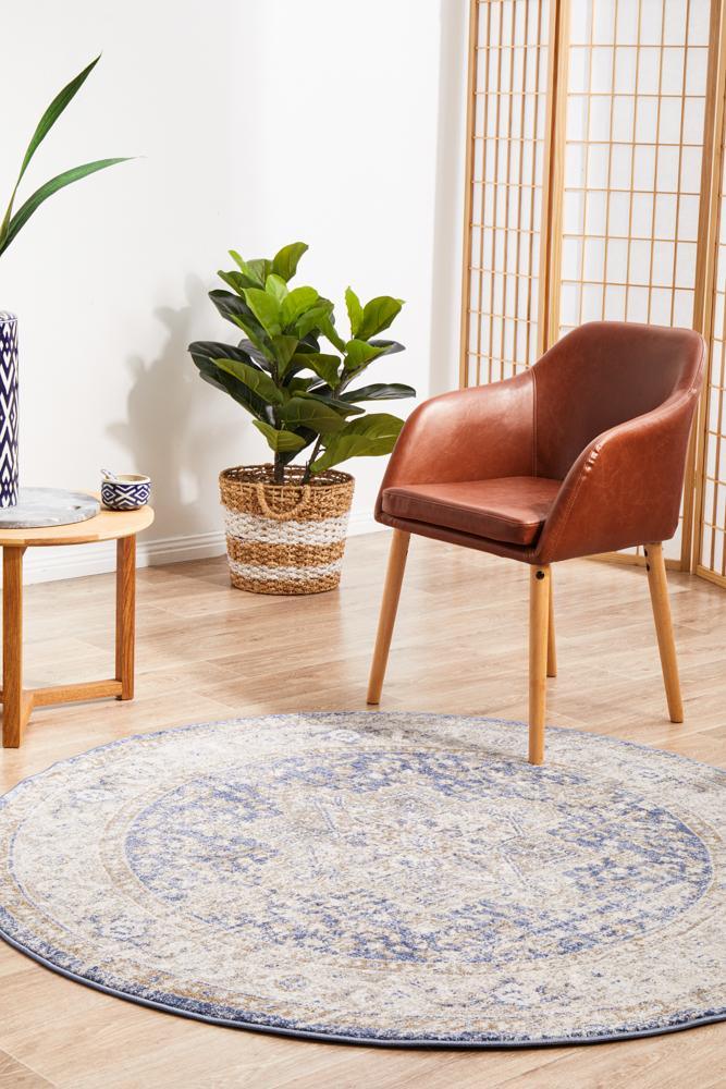 Aztec Hugo Ocean Round Rug - All Modern Design