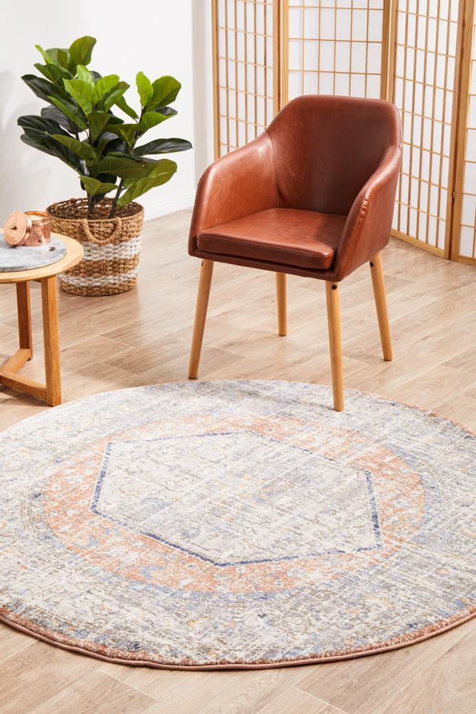 Aztec Lorissa Peach Round Rug - All Modern Design