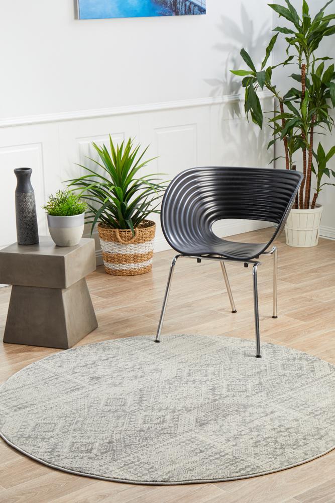 Milano Zelda Silver Grey Round Rug - All Modern Design