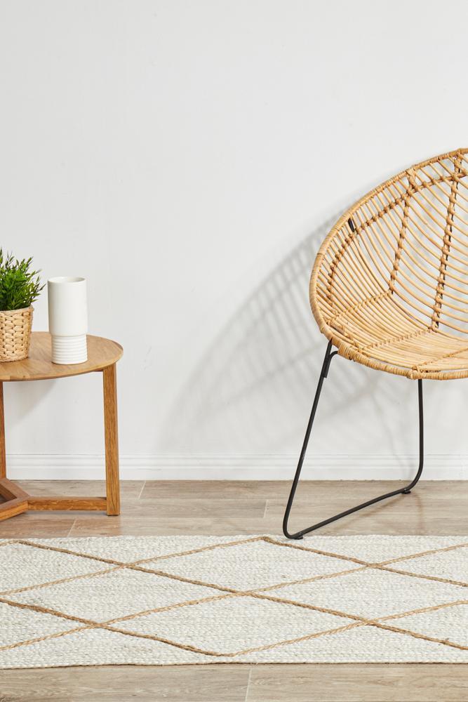 Noosa Tribal  White Runner Rug - All Modern Design