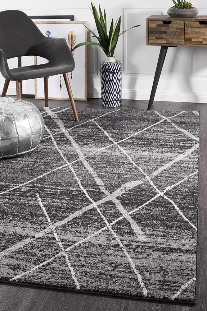 OASIS CHARCOAL easy care pet friendly floor rug