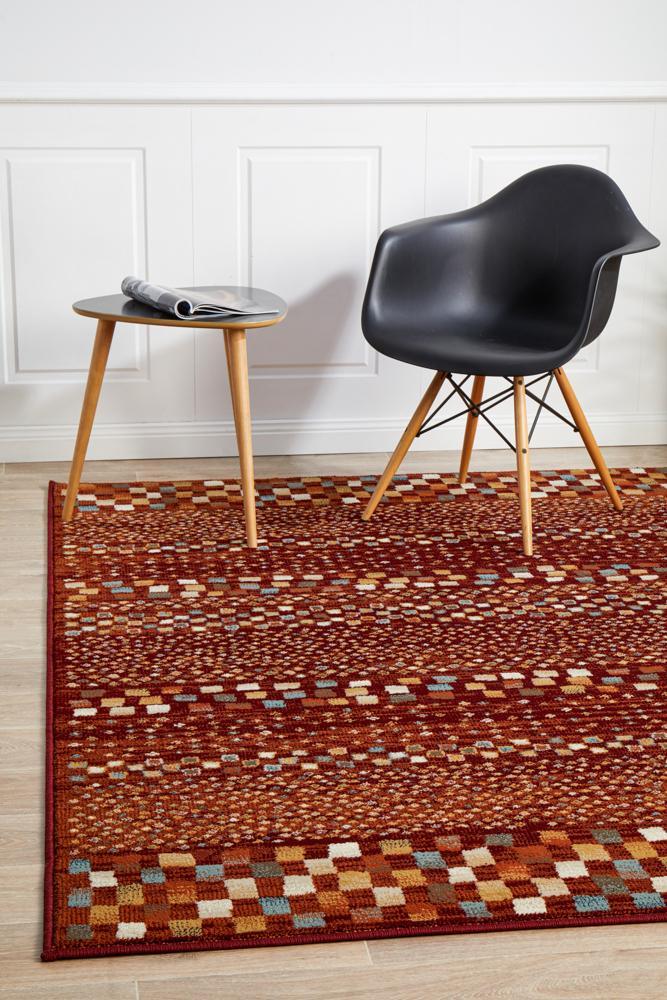 Sema Mayfair Squares Rust Rug - All Modern Design