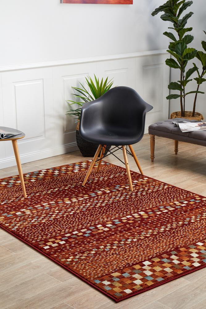 Sema Mayfair Squares Rust Rug - All Modern Design
