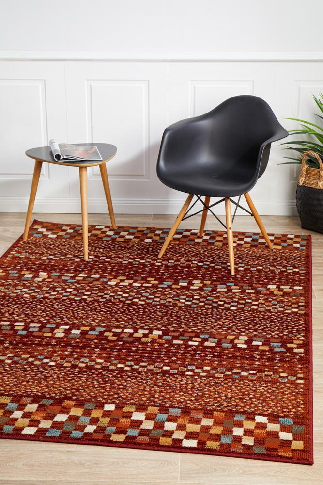 Sema Mayfair Squares Rust Rug - All Modern Design