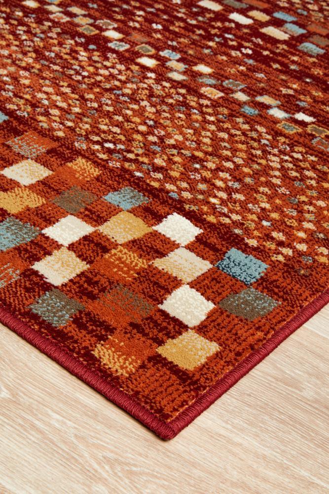 Sema Mayfair Squares Rust Rug - All Modern Design