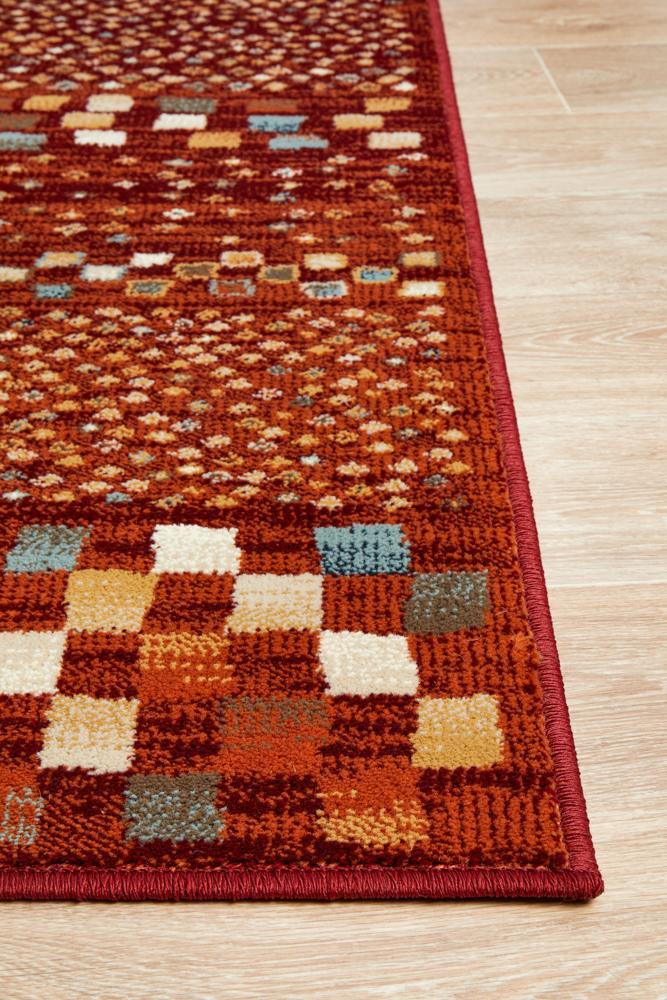 Sema Mayfair Squares Rust Rug - All Modern Design