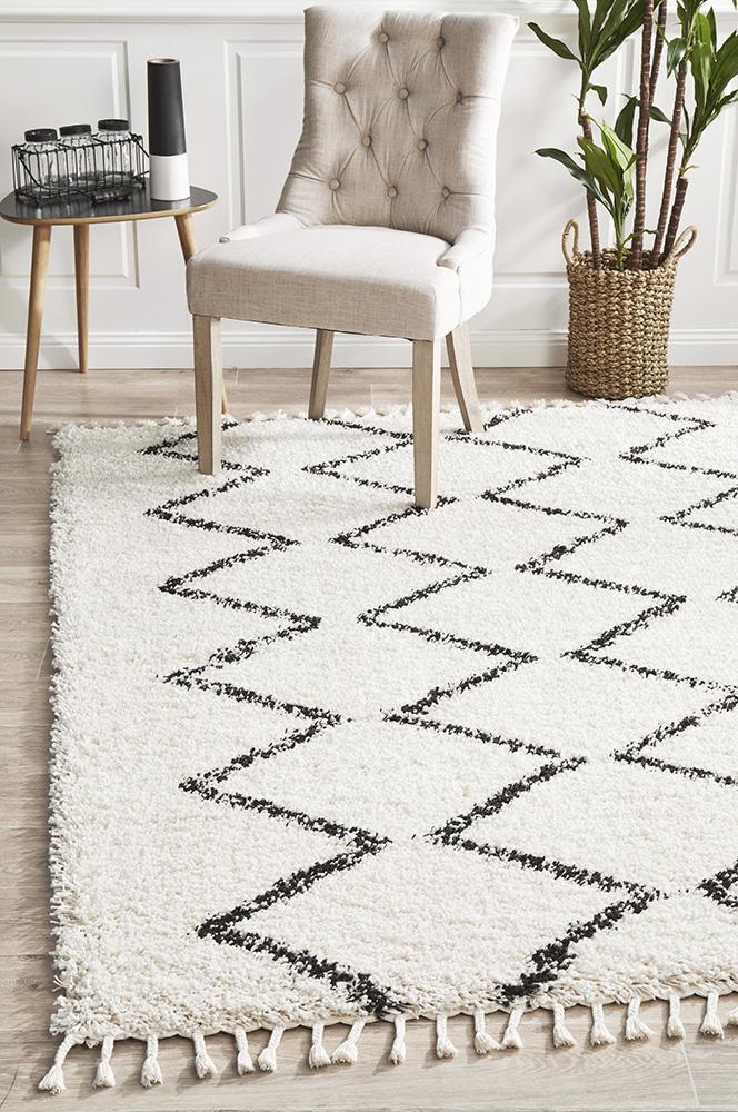 Pandora Vector Stitches White Rug - All Modern Design