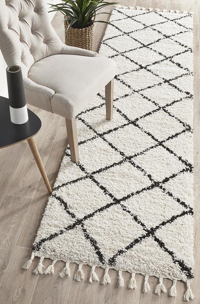 Pandora Diamond White Hallway Runner - All Modern Design